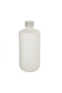 Pudele no gaišas plastmasas, ar šauru kaklu, HDPE