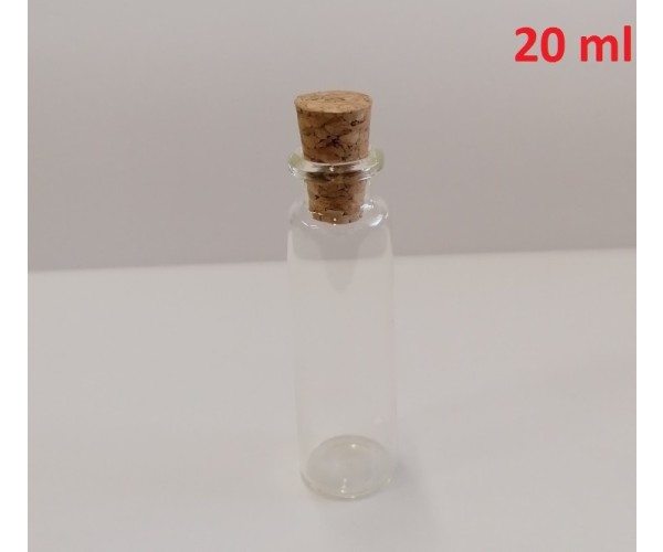 Pudele, no caurspīdīga stikla (ar korki)